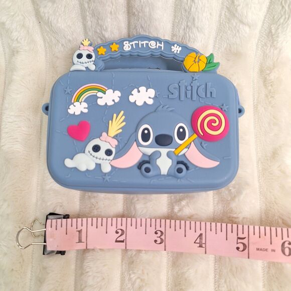 Kawaii Cute Lilo & Stitch Small Silcone Crossbody Coin Purse With Strap - New - Picture 4 of 6